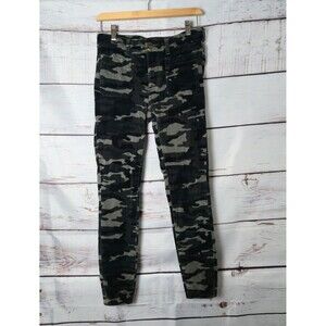 Pilcro Anthropologie Womens Pants Size 26 Green Camo High Rise Skinny Corduroy